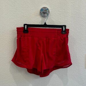 Lululemon 2.5" Hotty Hot Shorts, Size 8, Red